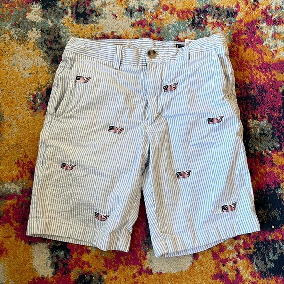 VINEYARD VINES USA whale seersucker shorts size28 - Picture 1 of 3